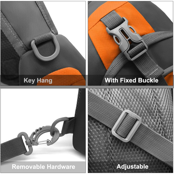 Чоловіча нагрудна сумка-рюкзак на плече, Crossbody Bag для спорту та прогулянок (Помаранчевий)