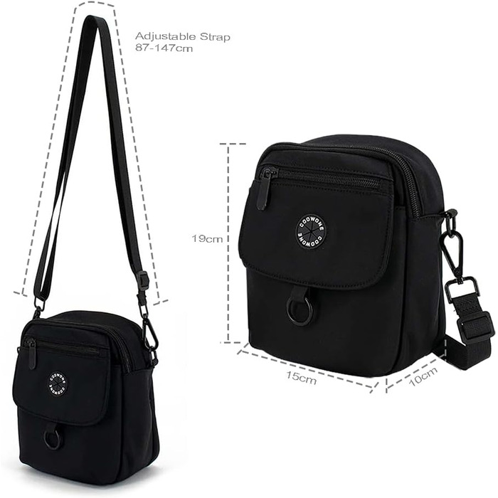 Сумка для собак COOWONE Leckerli-Tasche, чорна, водонепроникна, з тримачем для відходів, регульований плечовий ремінь, для дресирування, прогулянок