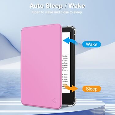 Чохол Fintie для Kindle 6 (11-го покоління) 2024/2022, прозорий, з функцією авто-сплячки, для Kindle Basic 2024, колір агави-зелений (ліловий-рожевий)
