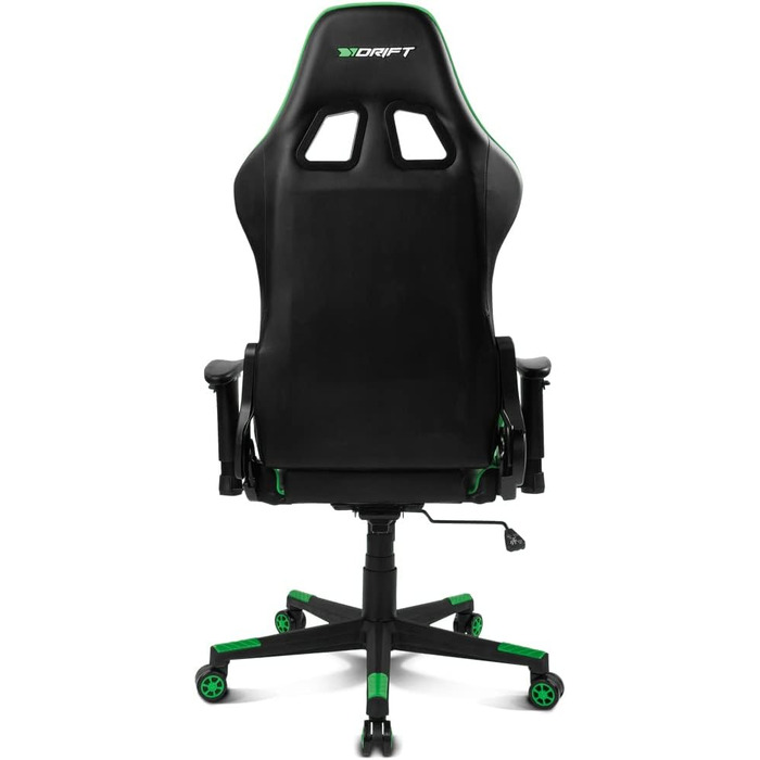 Ігрове крісло Drift DR175GREEN, екошкіра, 2D підлокітники, клас 4, чорний/зелений
