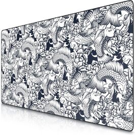 Килимок для миші Titanwolf XXXL 1200x600mm - великий ігровий килимок з мотивом Koi для миші та клавіатури Logitech