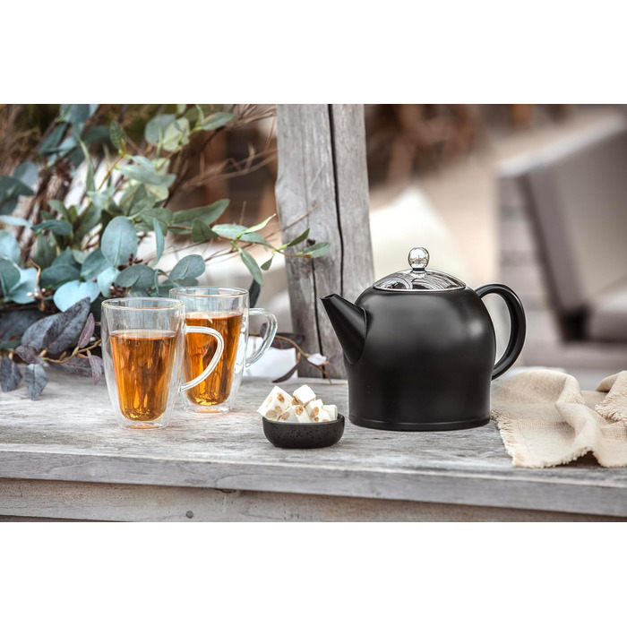 Bredemeijer small, round, double-walled teapot 0.5 Liter (Black, 1.4 L)