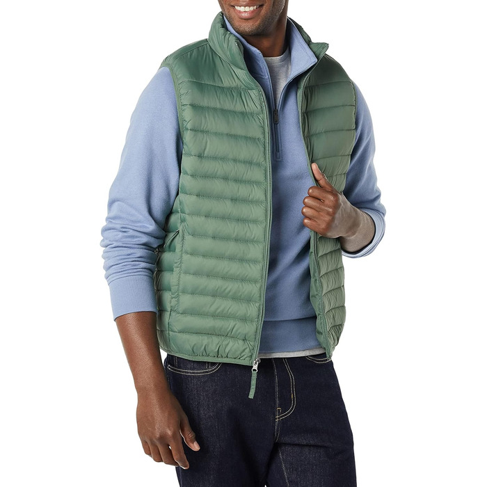Amazon Essentias: чоловіча вітроводовідний жилет з можливістю складання (XL, зелений)
