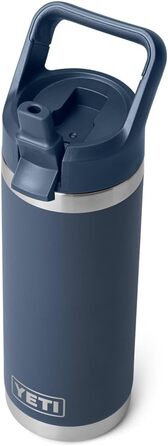 YETI Rambler C Straw Bottle, Stainless Steel Vacuum Insulated Bottle with Straw Cap, 18 oz (532 ml) (Navy)