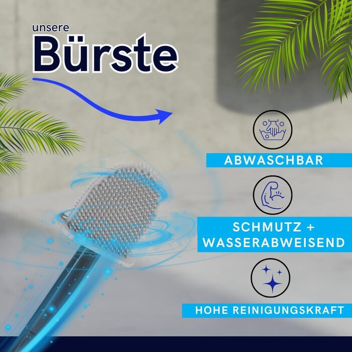 Силіконова щітка для унітазу Klobürste – чорна, настінний монтаж без свердління, самоклеюча – гігієнічна, довговічна, з тримачем