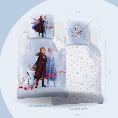 Комплект постільної білизни Frozen: ковдра 135x200, наволочка 80x80, фланель, 100% бавовна, для дівчаток