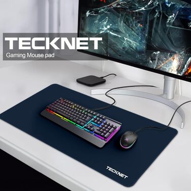 TECKNET XXL килимок для миші Speed Gaming, 900x400 мм, чорний, для геймерів, вологостійкий, покращена точність та швидкість, неслизька гумова основа, 90 x 40 см