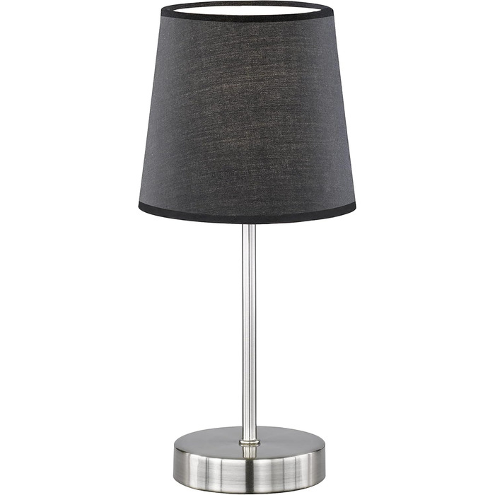 WOFI Настільна лампа Cesena 1-лампова, чорна, 14 x 14 x 32 см, тканинний абажур, 832401100000