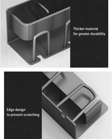 Electric Toothbrush Holder Wall Toothbrush Holder Adhesive Without Drilling for Bathroom, Space Aluminum, Hand Toothbrush, Toothpaste, Cup Storage (Gray)