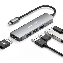 Док-станція USB-C хаб 3 Display-2025: 3 монітори, 2x HDMI 4K, VGA, Ethernet 1000M, 4 USB A 3.0/2.0, 100W PD, SD/TF, AUX 3.5mm, адаптер для Windows/Mac/Dell/HP