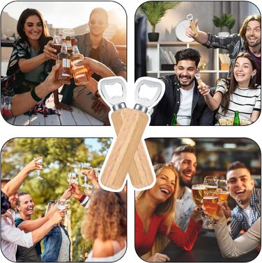 SVUPUE 30-Piece Wooden Bottle Openers, Beer Openers, Bottle Openers with Wooden Handle, Gift for Men and Beer Lovers