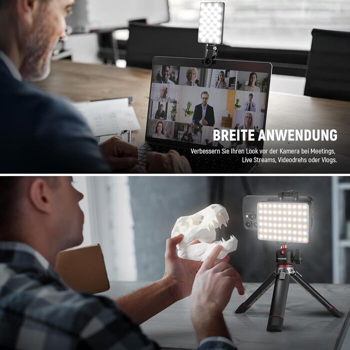 NEEWER BL120B LED світло для селфі та татуювань, сумісне з iPhone, з кліпсою, CPL фільтром, штативом та тримачем для телефону, для фото та відео