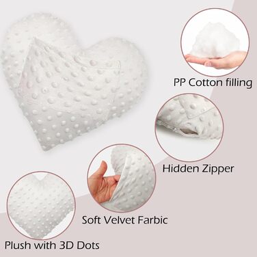 LYMOI Heart Surgery Pillow for Open Heart Surgery, Post-Heart Surgery Pillow, Chest Pillow After Heart Surgery with Pocket, Heart Surgery Recovery Gifts for Patients Minky Dot (Gray)