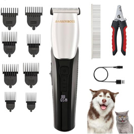 Набір для грумінгу тварин BarberBoss: професійна собача машинка для густого волосся, триммер для заплутаного хутра, безшумна та водонепроникна