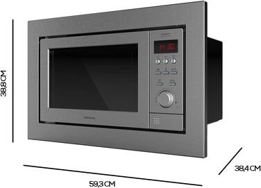 Вбудована мікрохвильова піч Cecotec GrandHeat 2590 BlackRose з грилем, 25 л, сталь