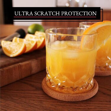 BARVIVO Cork Coasters for Drinks + Holder, 12 Pieces, ideal coasters for wooden tables, stain and scratch protection, rustic coaster set, suitable for all sizes of glasses.