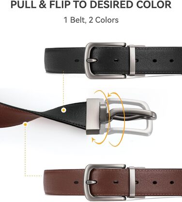 Чоловічий шкіряний ремінь CHAOREN, реверсивний (коричневий/чорний), 32 мм, для костюма та офіційного стилю