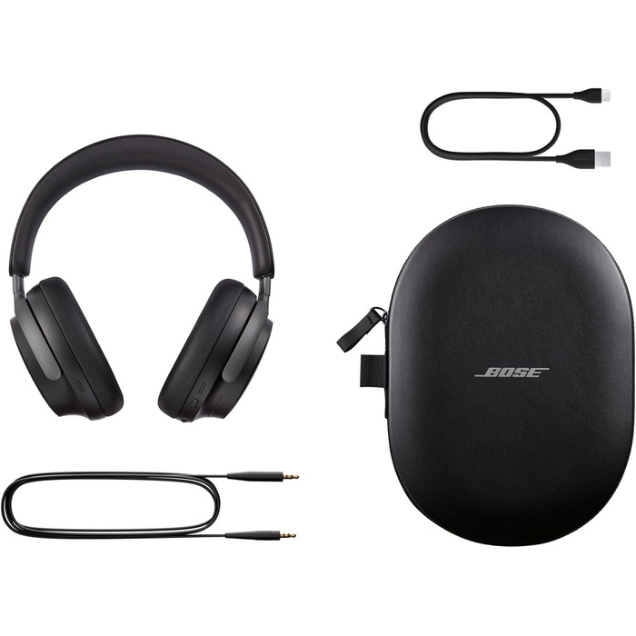 Бездротові навушники Bose QuietComfort Ultra Over-Ear з активним шумозаглушенням, Spatial Audio (просторовий звук), до 24 годин автономної роботи, чорні