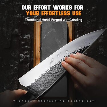 Ніж Santoku Purple Dragon професійний кухонний, сталь високовуглецева, 18.6 см - для м'яса та овочів, ергономічна ручка
