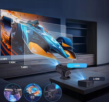 LED-проектор Opticast, HDMI, 1080p Full HD, 390 ANSI люмен, чорний