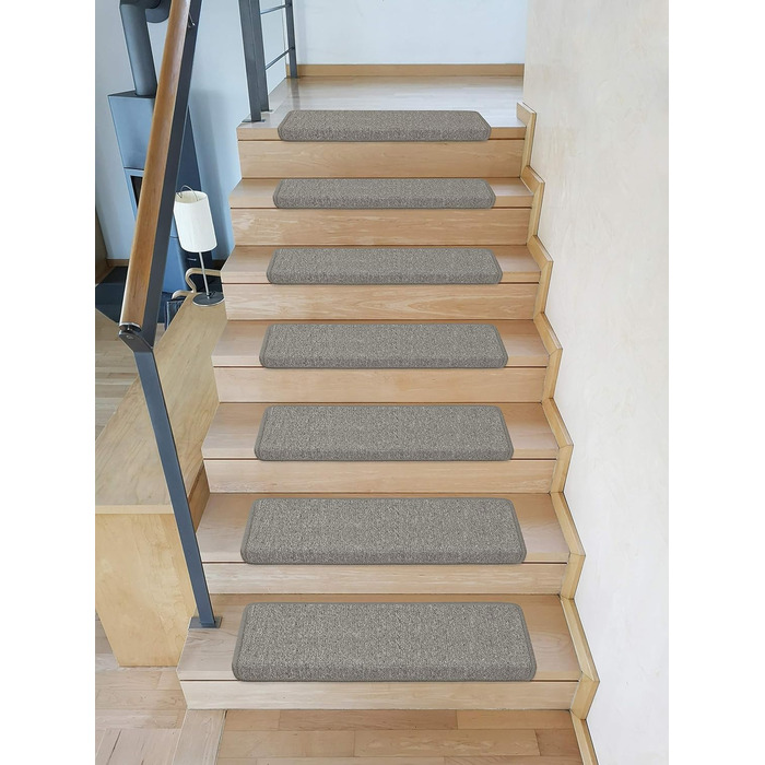 Kettelservice-Metzker Stair Treads/Step Mats Ariston 15-Piece Value Set Rectangular Light Grey 15 Pieces Light Grey Rectangular