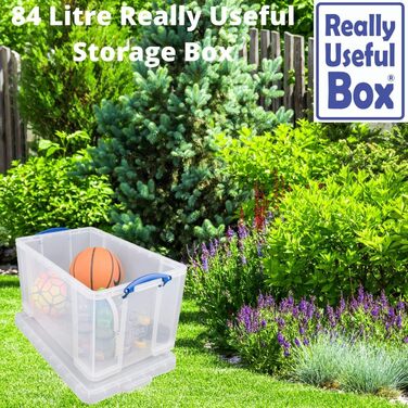 Really Useful Box 84CCB Storage Box for Clothes, Shoes, Toys, 84 L, clear transparent