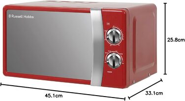 Мікрохвильова піч Russell Hobbs RHMM701R, 17 л, 700 Вт, червона