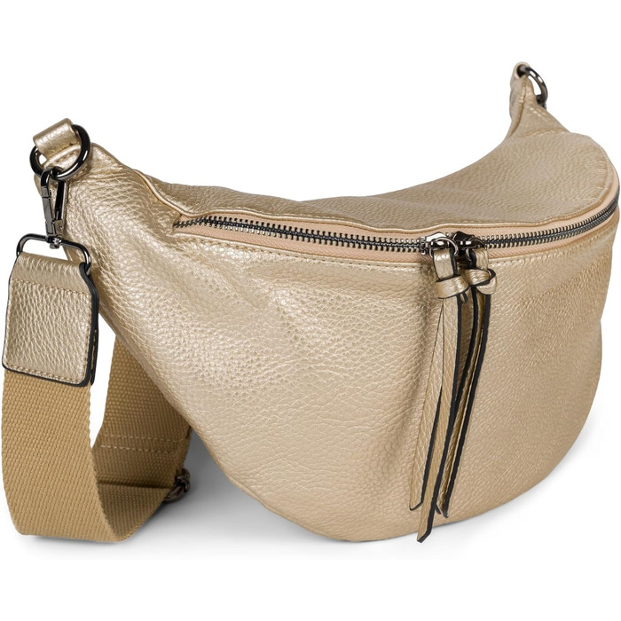 Сумка жіноча styleBREAKER на плече велика напівмісяць, кросбоді, золота - 37x17 см