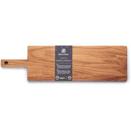 Edelding Cutting and Serving Board made of high-quality oak, 43 x 15 cm in size with a practical 12 cm handle | Antibacterial kitchen board | Serving board, breakfast board, solid wood board