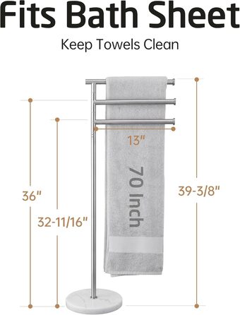 Підставка для рушників KES Gold, настільна, з нержавіючої сталі 18/8, з мармуровою основою, BTH219-BZ, щітканий золотий, 3-х рівнева