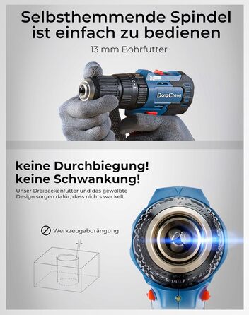 Акумуляторний ударний дриль-шуруповерт DongCheng 18V 50Nm, безщітковий, комплект 19 шт.