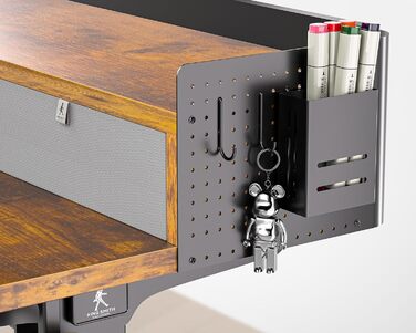 Electric Standing Desk with Drawers - 120x60cm Adjustable Height Desk for Home Office & DIY Pegboard