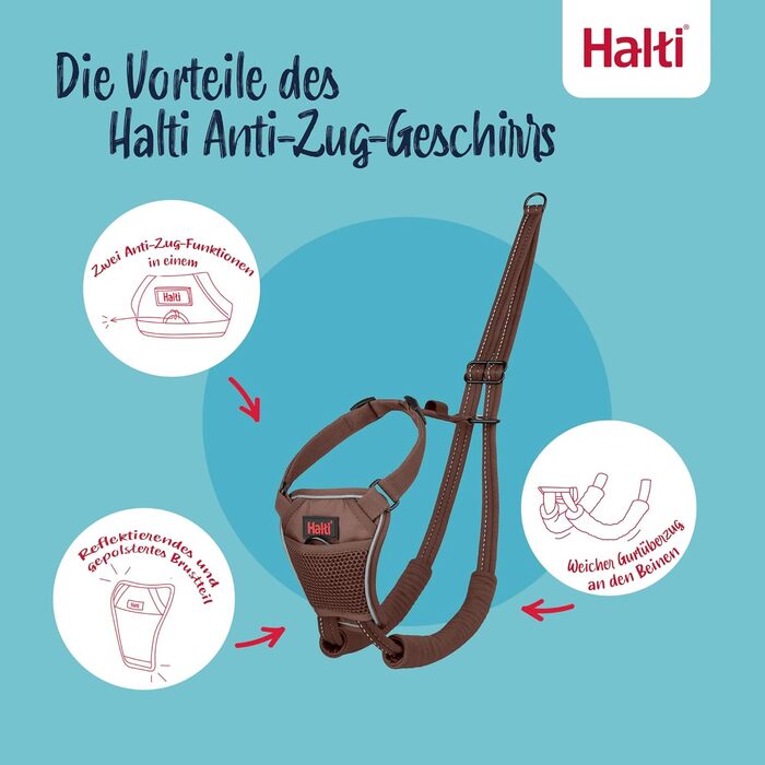 Нашийник HALTI No Pull для собак - запобігає потягування, розмір M, горіховий колір