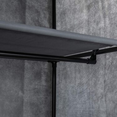 axentia 132891 Wardrobe, approx. 60 x 148 x 45 cm, Grey-black