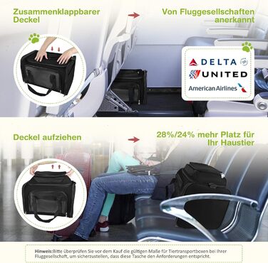 Транспортна сумка для кота та собаки, переноска для тварин (чорна, L)