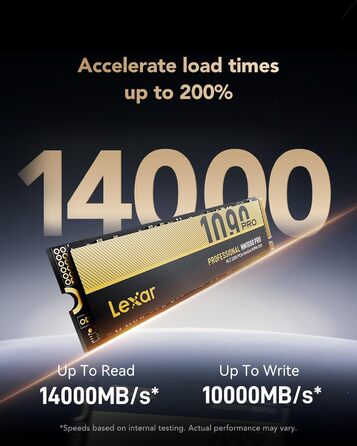 Lexar NM1090 PRO 1TB - SSD PCIe 5.0 Gen5 NVMe: до 14000 МБ/с, для AI, ігор та створення контенту (Laptop/PC)