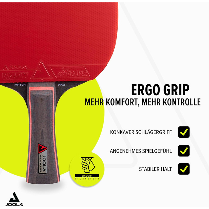 JOOLA Table Tennis Set Duo PRO: 2 Paddles, 3 Balls, Case - Red/Black, 6-Piece Set