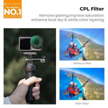 Фільтри K&F Concept ND/CPL для DJI Osmo Action 4/5 PRO: набір нейтральних фільтрів HD Glass CPL+ND8+ND16+ND32+ND64+ND256