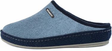 Чоловічі фетрові домашні тапочки Schawos 6030, теплі, з підкладкою з шерсті, з устілкою, міцна підошва, неслизькі, 42 EU, морські, 10w