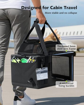 Транспортна сумка для котів Pecute: легка, складана, для подорожей, сіра