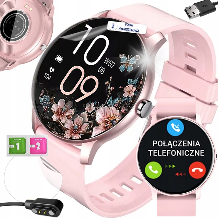 Смарт-годинник Smart-Trend, рожевий, гумовий ремінець, сенсорний екран, водонепроникний