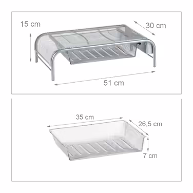 Relaxdays Monitor Stand with Drawer