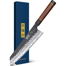 Японський ніж Kiritsuke HOSHANHO 23 см, професійний кухонний ніж з 9 шарів вуглецевої сталі, ніж шеф-кухаря з подарунковою коробкою