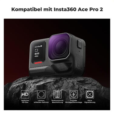 Набір фільтрів K&F CONCEPT ND/PL для Insta360 Ace Pro 2: ND8/PL, ND16/PL, ND32/PL, ND64/PL, нейтральні фільтри для екшн-камер, оптика HD з багатошаровим покриттям