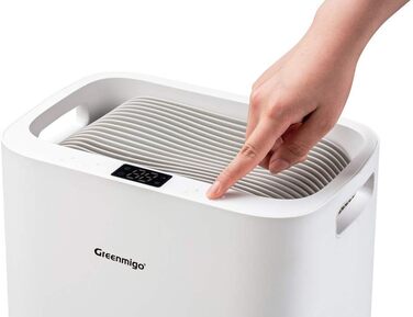Електричний осушувач повітря Greenmigo 13л/24г - для дому, підвалу, шафи. Осушувач повітря для приміщень до 50м² - тихий, з функцією очищення повітря. Захист від вологи та плісняви.