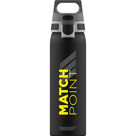 SIGG - Aluminum Drinking Bottle - WMB ONE - Made in Switzerland - ClimatePartner Certified - Carbonated Beverage Safe - Leak-Proof - Featherlight - BPA-Free - Outdoor - 0.75L & 1L (6 Match Point, Tennis)