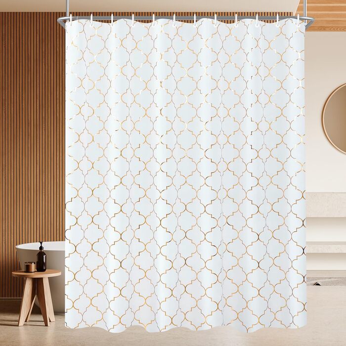 Штора для душу 180x200 см Phnom Penh Квіти, антигрибкова, водовідштовхувальна, поліестер, з кільцями (1 шт)