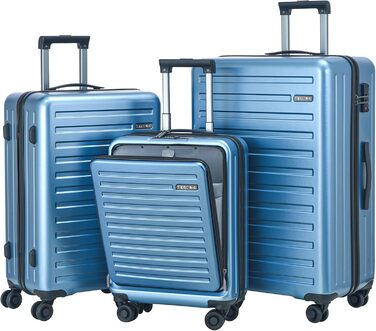 Набір валіз TydeCkare 20/28' (Економ-пакет): 20' ручна валіза з відділенням для ноутбука, 28' велика валіза 101л з ABS+PC корпусом, TSA-замок, Оранжевий (Електро-блакитний, L)