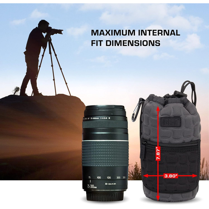 Чохол для об'єктива USA Gear FlexARMOR-X: захист до 70-300 мм, сірий