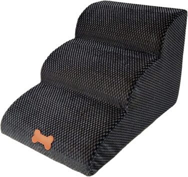 3-Step Pet Staircase, Dog Stairs Bed for Small Dogs 39cm High, Cat Dog Ramp Sofa Box Spring Bed, with Plush Cover, Removable, Washable, 60 (L) x 42 (W) x 39 (H) cm...